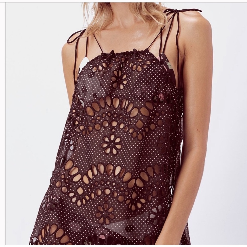 FOR LOVE AND LEMONS Cookies & Cream Black and White Polka Dot Tank Dress Coverup